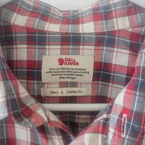 FjallRaven Men's Large Sarek Plaid Shirt Short Sleeve Comfort Fit